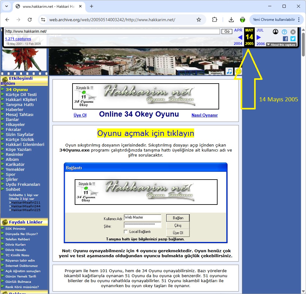 TAR�HSEL KANIT: 14 MAYIS 2005